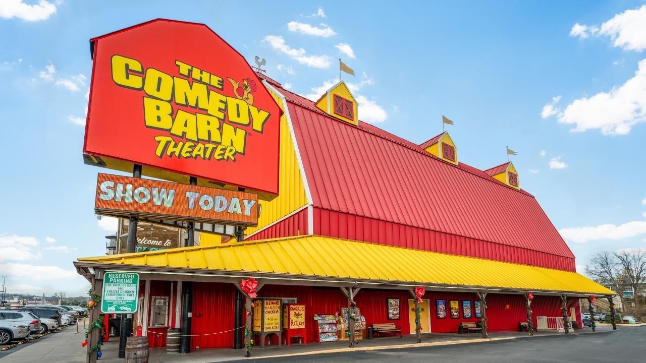 exterior image of the Comedy Barn.