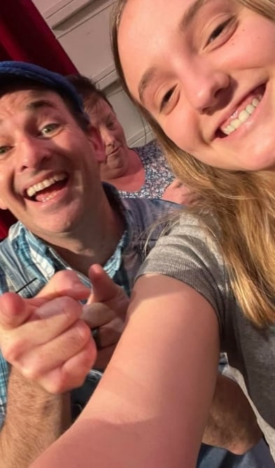 a selfie with a performer at Comedy Barn.