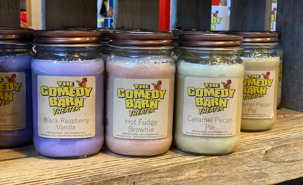 candles at The Comedy Barn