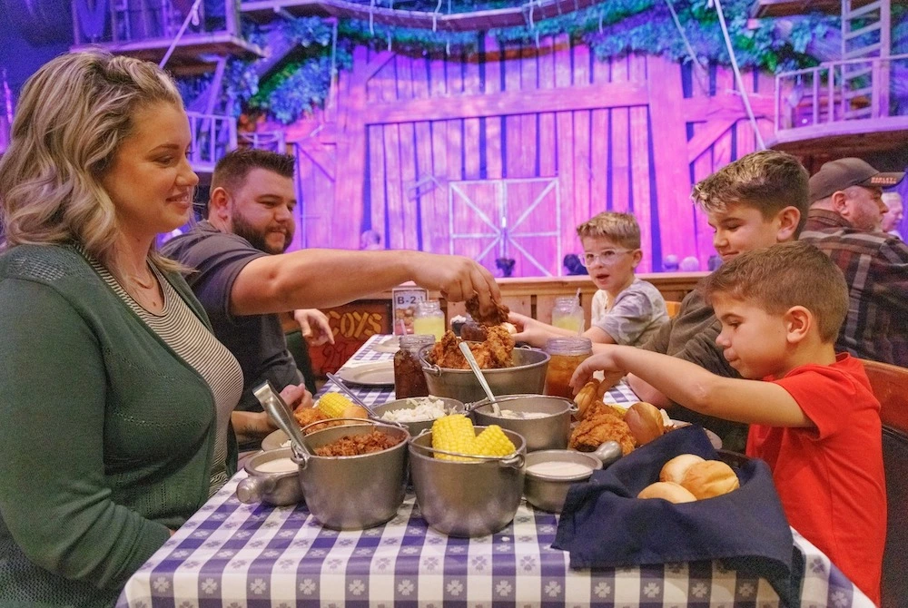 all you can eat feast at Hatfield & McCoy